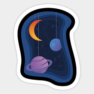 Cartoon Space Sticker